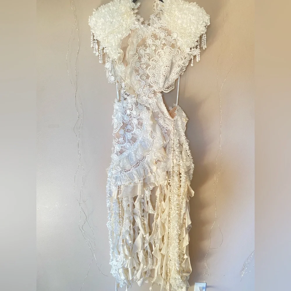 $3,750 Zimmermann Wonderland Lace Frill Dress  Ready to Wear AU1 - Picture 6 of 12